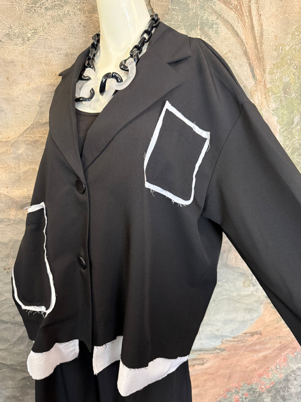 69583 Chic Blazer Jacket W/Trim