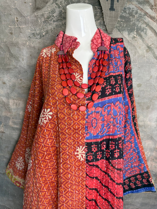 1013w Long Kurta Shirt Dress-Mabel