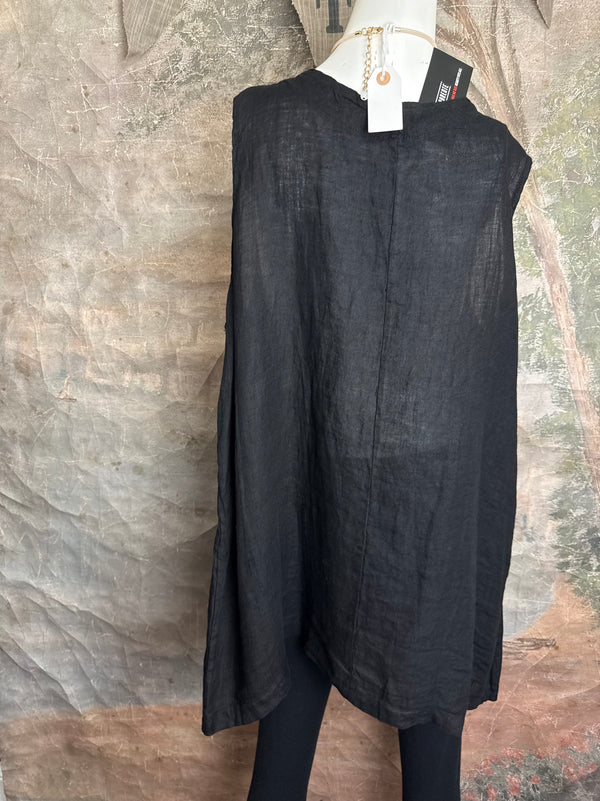 91755 Uneven Tank Top-Black