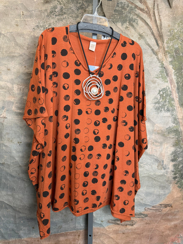 715CL-MOON Oversized Tunic Tee-Cedar