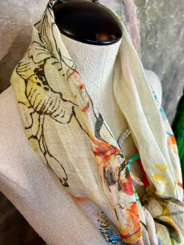 1.21 Poetic Linen Scarfs- #19 Jewels