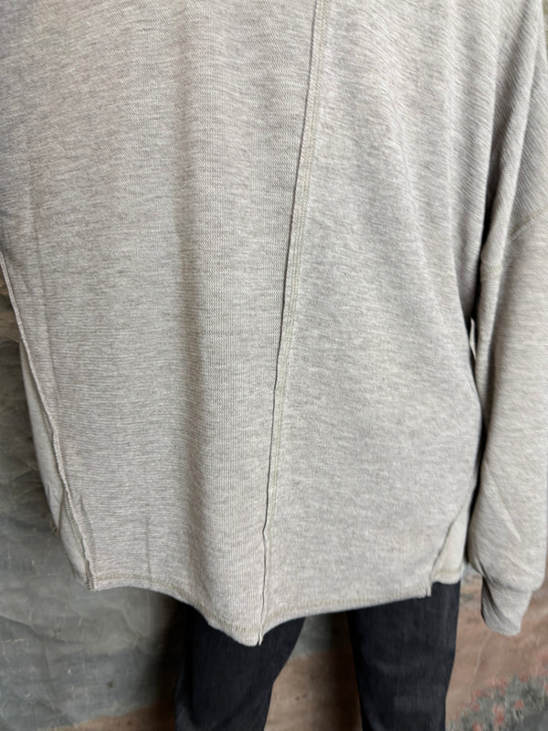 25690 Knit Mock Neck Top-Khaki