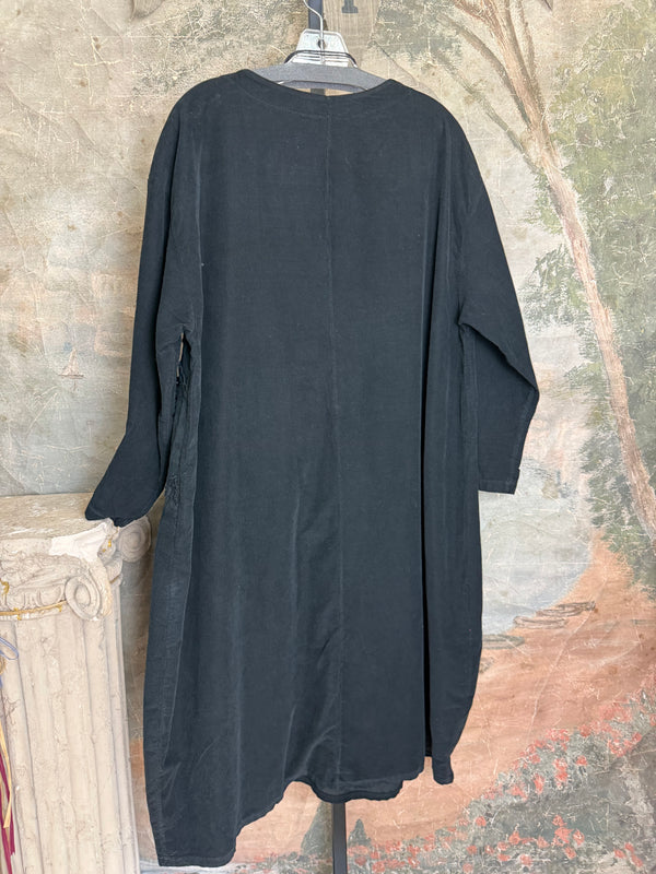92191-62 Corduroy Stitch Dress-Black