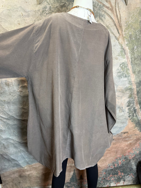 91983 Corduroy Pocket Tunic-Mocha