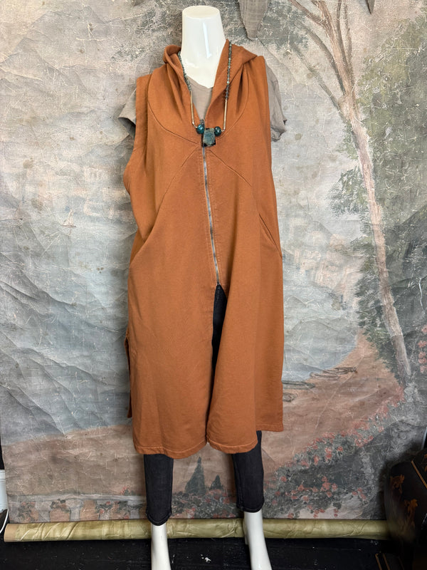2626AU Zip Hoodie Vest-Ginger