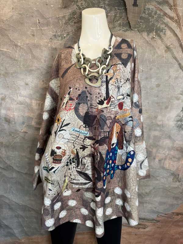 T812NB Drop Shoulder Top-Lunch Time