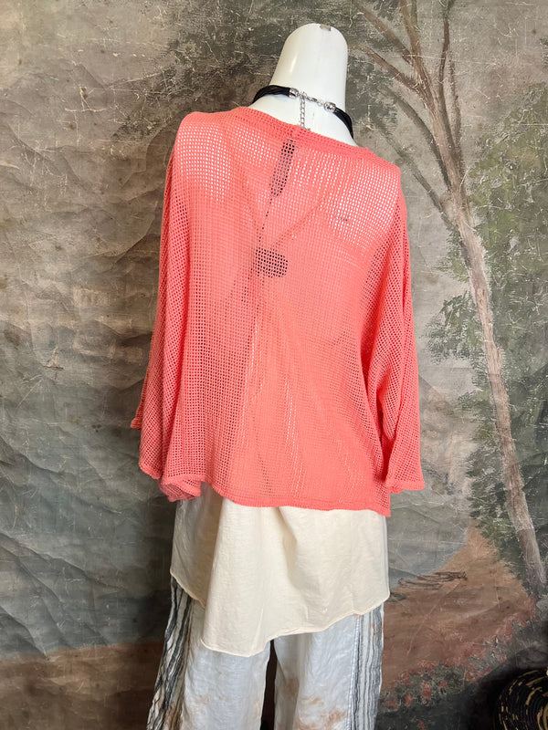 TEE004N Net Rex Top
