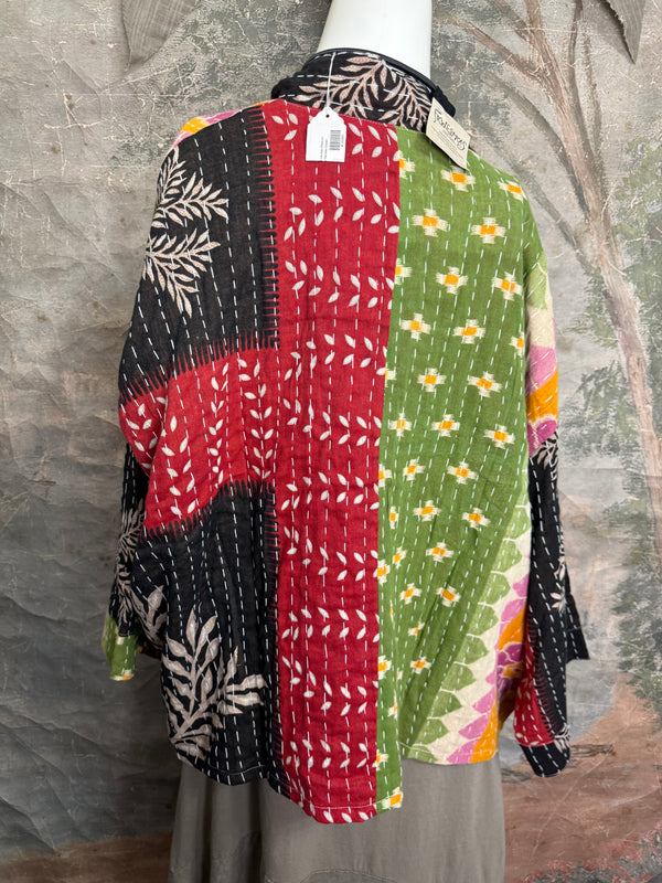 1040w Kantha Long Sleeve Jacket-Piper