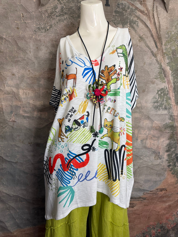 T1640K Vneck Dolman Top-Freedom Park