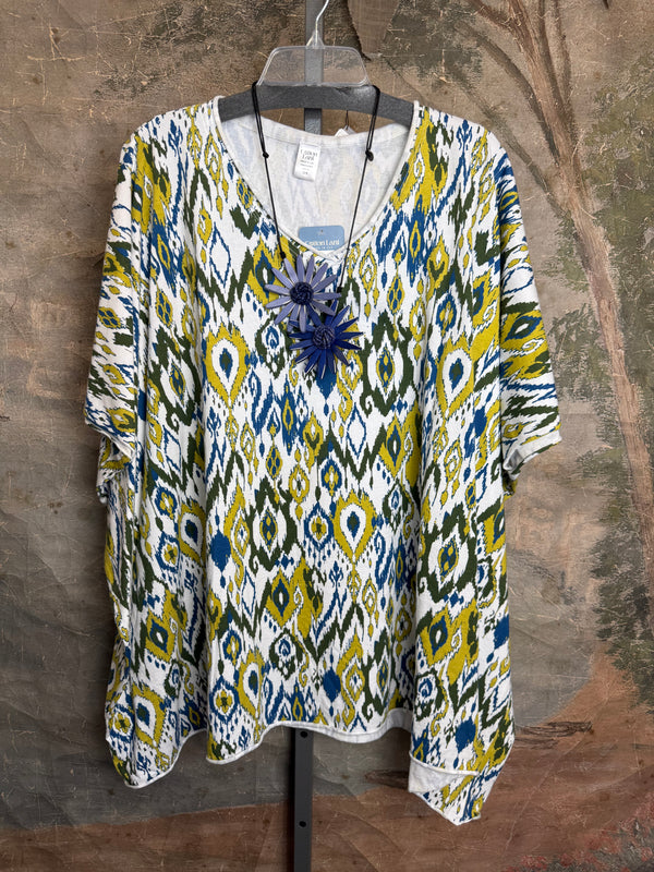 715CL-OT Oversized Tunic Tee-WHITE