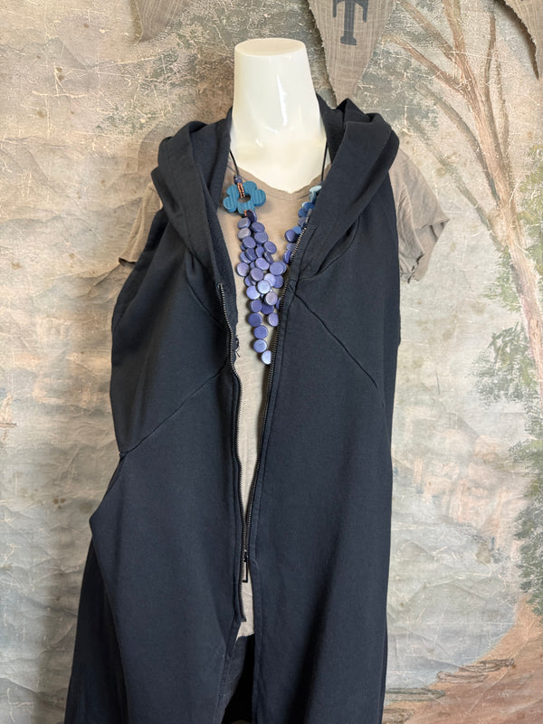 2626AU Zip Hoodie Vest-Black