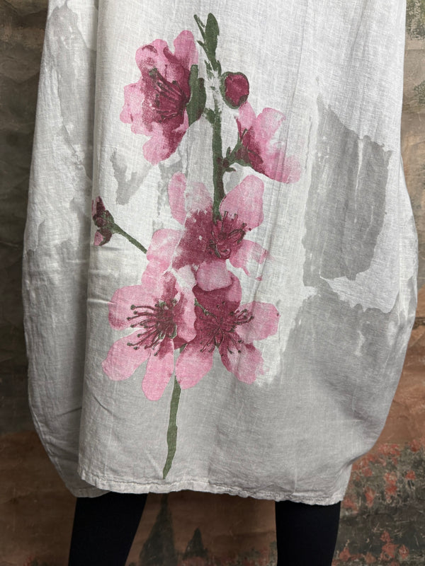 90847B Painters Garden Dress-White