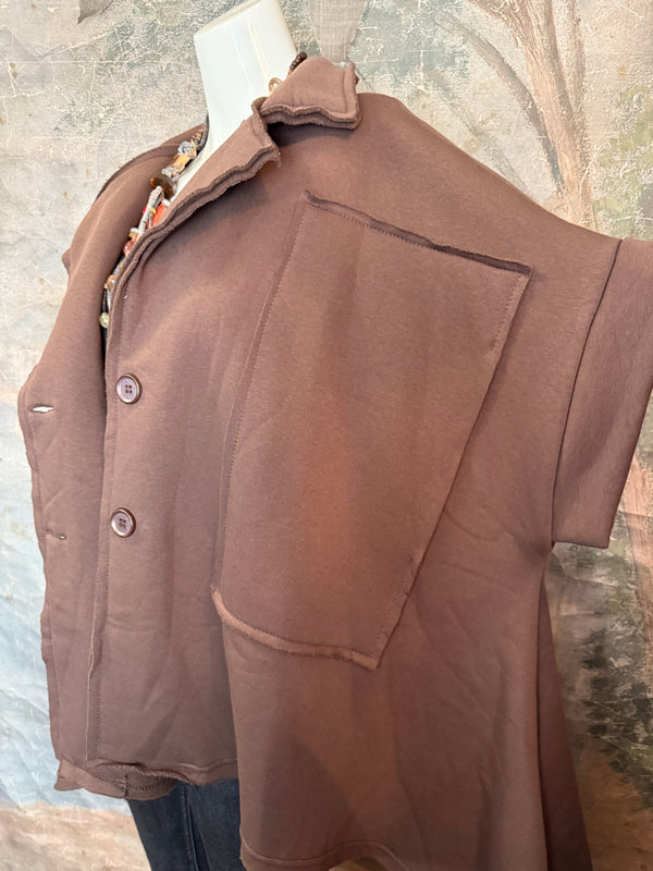 6572AU Short Slv Flare Jacket-Black