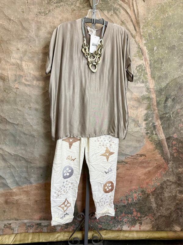 0A910 Pull On Stretch Pants-Lucky Star