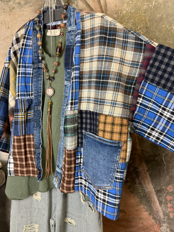 5573 Lodge Flannel Cardigan-Mix D