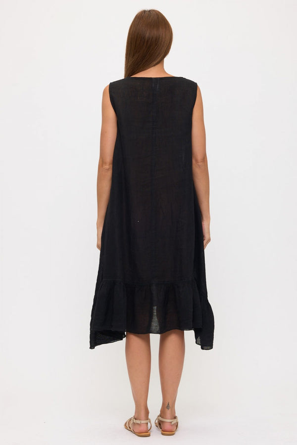 MP-MD1041 Dress W/Ruffle-Black