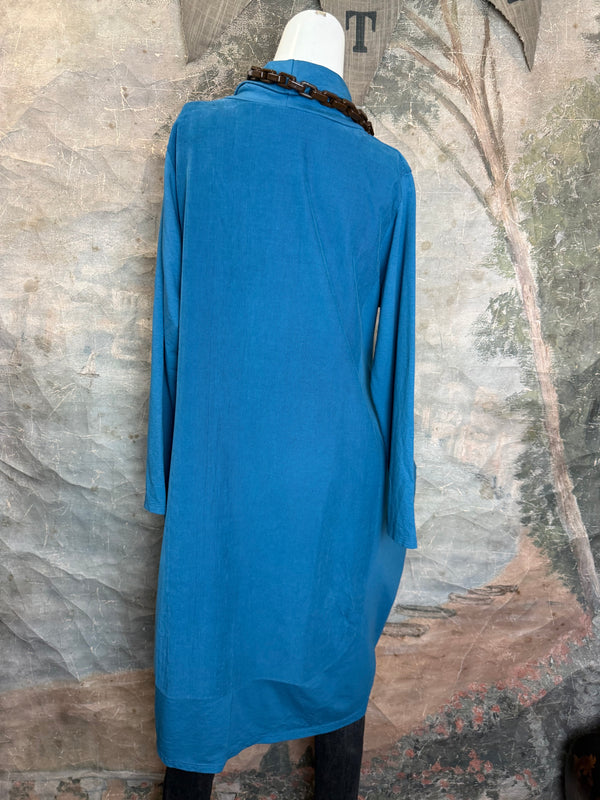 6512AU Cowlneck Bubble Dress-TEAL