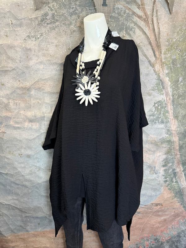 2066-11 Asymmetrical Cowlneck-Black