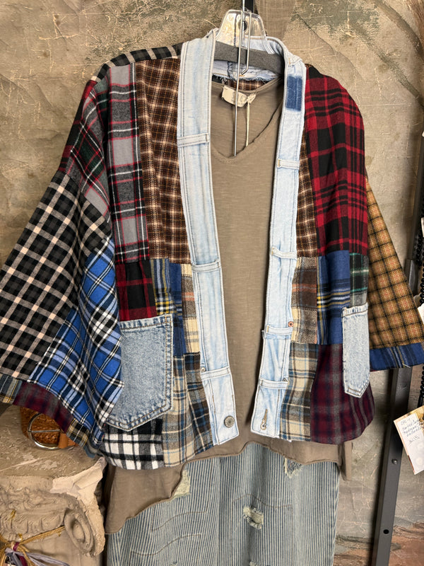 5573 Lodge Flannel Cardigan-Mix C