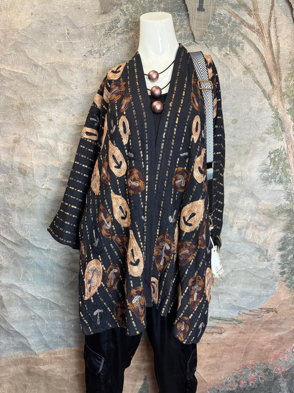 ANU 19828 Embroidered Duster JKT-Fudge