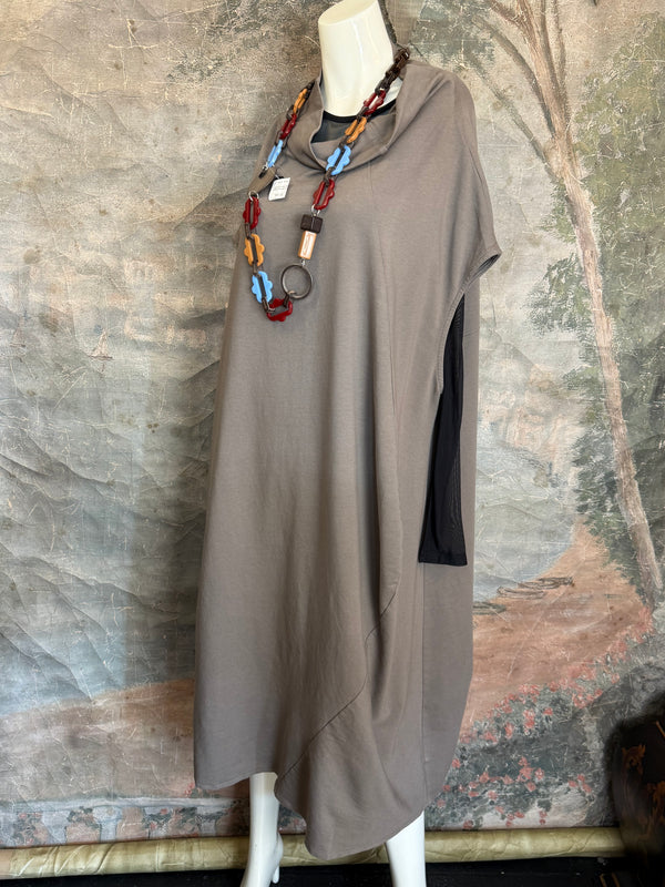 92009 Cocoon Sweatshirt Dress-Mocha