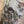 Load image into Gallery viewer, Oversized gray cat print crew pullover tunic with abstract art design on mannequin, styled with olive skirt and neon nec - 11
