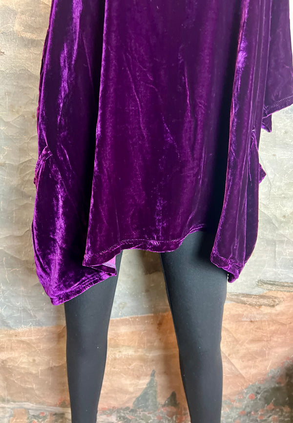 6024 CUTLOOSE Velvet 2 Pkt Top-MULBERRY