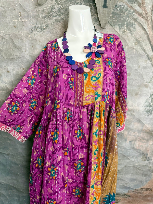 1027w Kantha Arts Tiered Dress-Mix 9