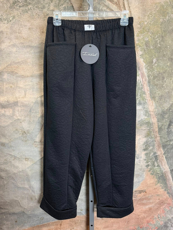 B303NB Straight Quilted Pants-Black