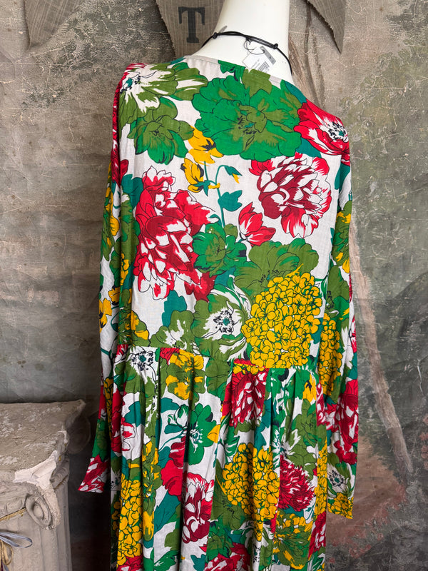 2659 Relaxed Floral Midi Dress