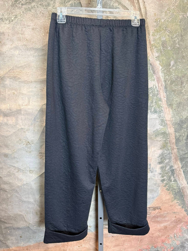 B303NB Straight Quilted Pants-Black