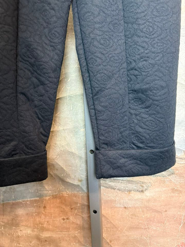 B303NB Straight Quilted Pants-Black