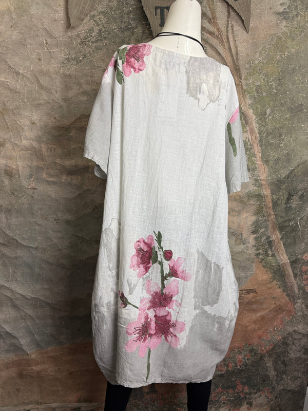 90847B Painters Garden Dress-White