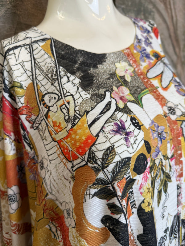 T1369K White Knit Whimsy Top-Marisols Garden