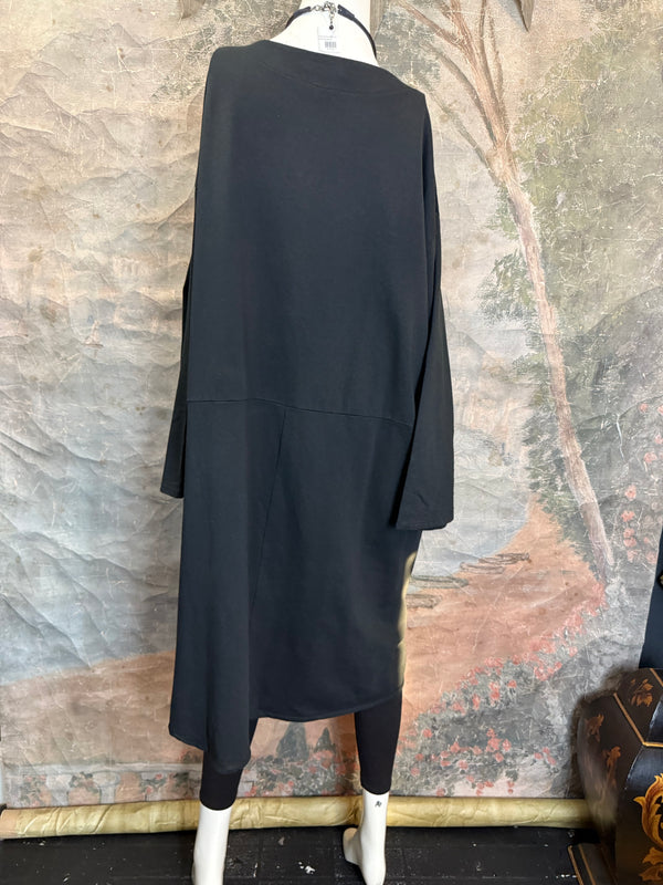 91805 Corduroy Button Dress-Black