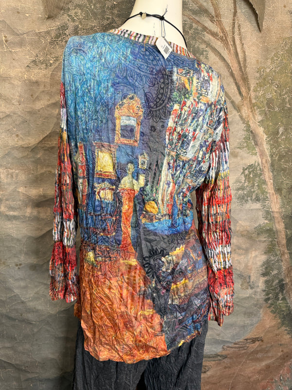 25603 Crinkle Tunic Top-Rust