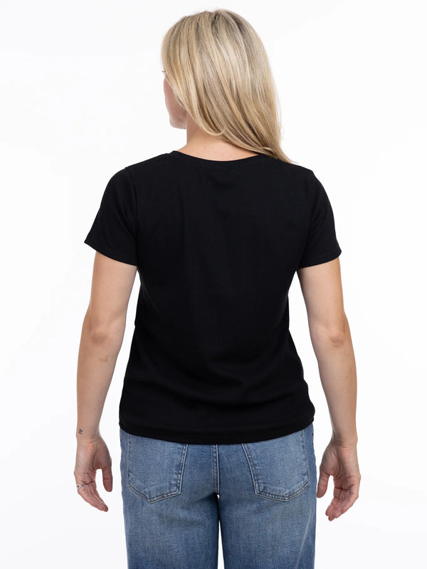5831 Camelia Cotton Rib Tee-Black