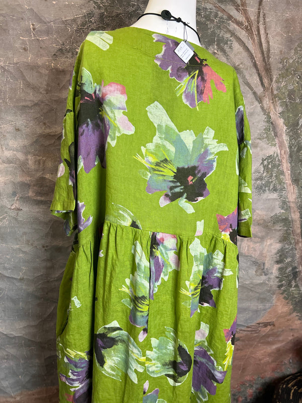 91877-52 Artful Bloom Dress-Kiwi