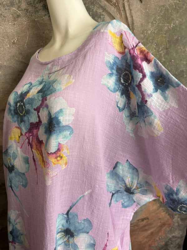 91266A Art to Wear Flower Shirt-Lilac