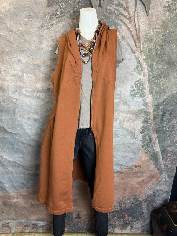 2626AU Zip Hoodie Vest-Ginger