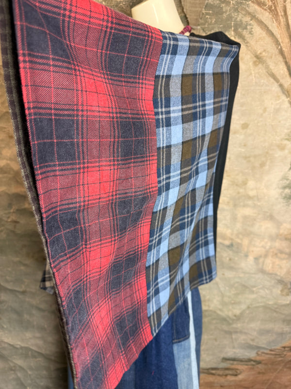 5576 Flannel Band Tee Topper-E