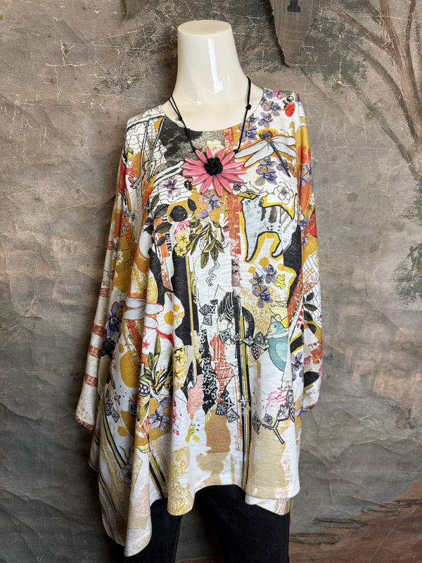 T1369K White Knit Whimsy Top-Marisols Garden