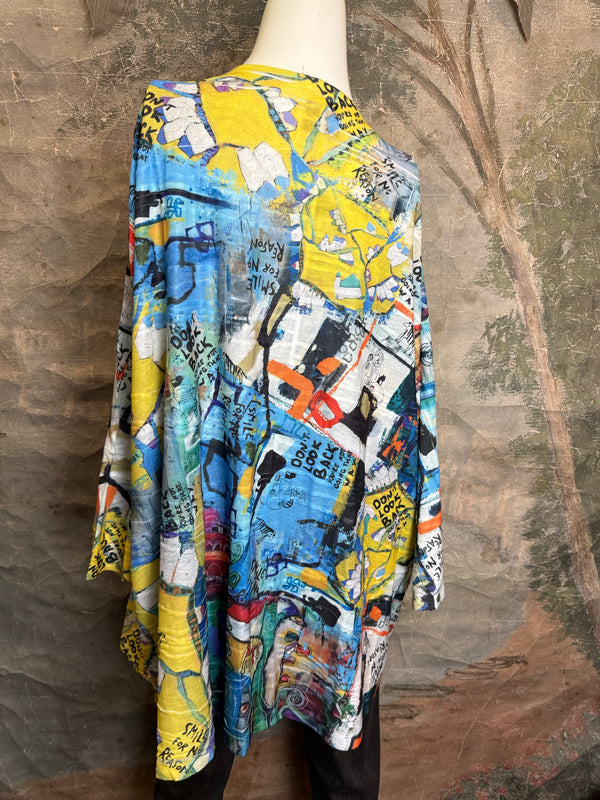 T1514 Long Slv Dolman Top/Tunic-Vib Vibes