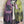 Load image into Gallery viewer, Sequin R&amp;L patch bomber jacket in purple and yellow-green ombre with floral accents, styled with tiered maxi skirt - 8
