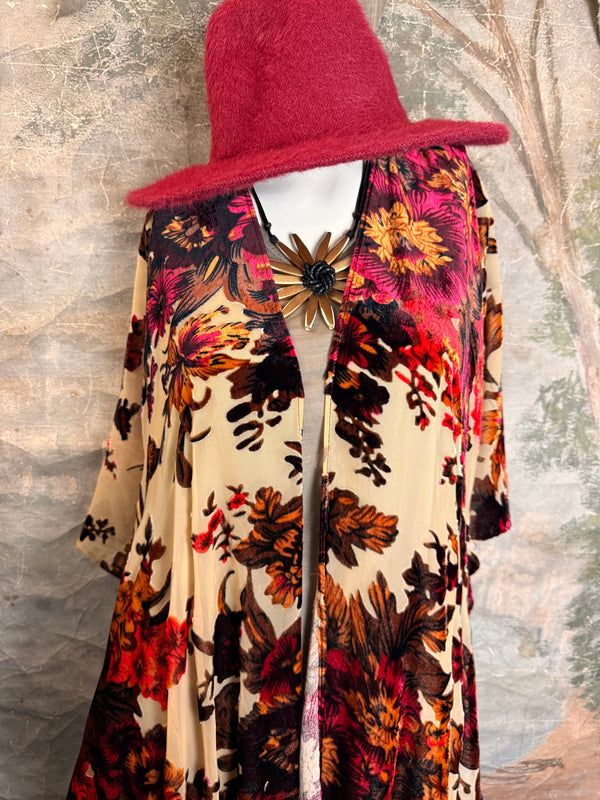 Fuzzy Palin Fedora Hat-Burgundy