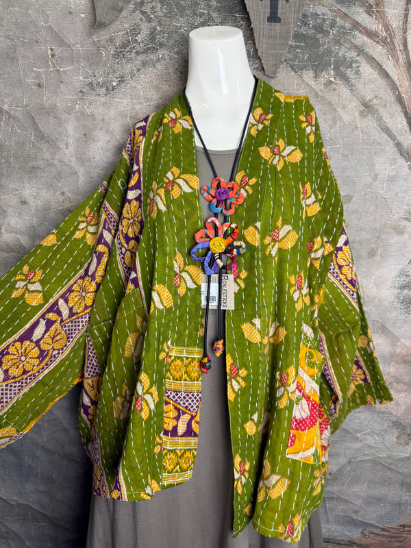 1040w Kantha Long Sleeve Jacket-Eve