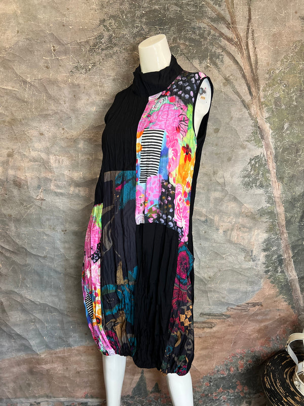 25332 Crushed Print Media Dress