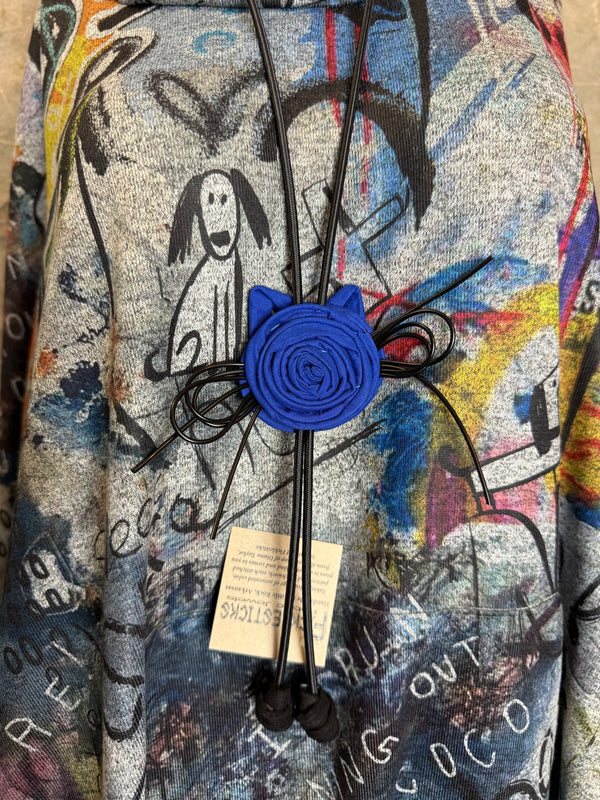 T134T Cowlneck Poncho Top-Coco