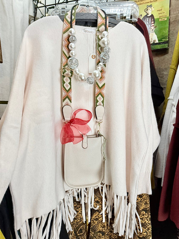 0003A Pebbled Vegan MINI Leather Crossbody Bag-Cream