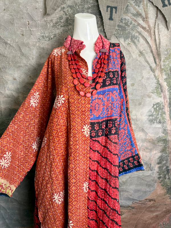 1013w Long Kurta Shirt Dress-Mabel